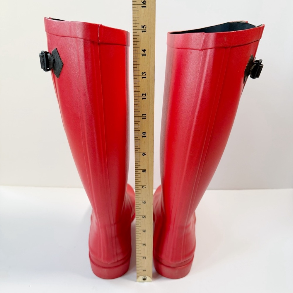 Aigle Woman Red Equestrian Rubber Tall Rain Boots EU36 Classic Country Folk - Picture 7 of 8
